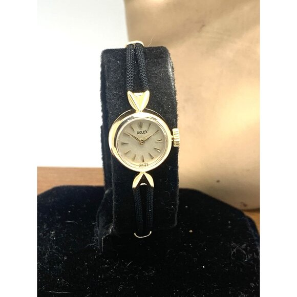 Rolex Orchid Women's Watch Vintage 9676 Cocktail 18k Gold Case Mechanical Petite - Picture 15 of 16